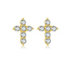Wholesale S925 Sterling Silver Cross Earrings For Women With Platinum Or 18K Gold Electroplating In Fashionable And Trendy Style