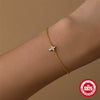 Wholesale S925 Sterling Silver Cross Geometric Minimalist Fashion Bracelet With Real Gold Plating