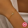 Wholesale S925 Sterling Silver Cross Pclip Zircon Bracelet With Electroplating And Real Gold Plating Simple Design