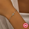 Wholesale S925 Sterling Silver Cross Pclip Zircon Bracelet With Electroplating And Real Gold Plating Simple Design