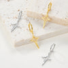 Wholesale S925 Sterling Silver Cross Star Geometric Earrings Electroplated For Women