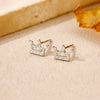 Wholesale S925 Sterling Silver Crown Earrings Inlaid With Zircon In Heart And Geometric Shapes Electroplated In Platinum Or 18K Gold For Women