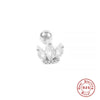 Wholesale S925 Sterling Silver Crown Shaped Ear Thread Piercing Earring With Geometric Pattern And Electroplating For Women