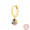 Wholesale S925 Sterling Silver Crystal Drop Flower Zircon Earrings With Geometric Pattern And Electroplating For Women