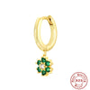 Wholesale S925 Sterling Silver Crystal Drop Flower Zircon Earrings With Geometric Pattern And Electroplating For Women
