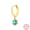 Wholesale S925 Sterling Silver Crystal Drop Flower Zircon Earrings With Geometric Pattern And Electroplating For Women
