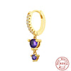Wholesale S925 Sterling Silver Crystal Drop Flower Zircon Earrings With Geometric Pattern And Electroplating For Women