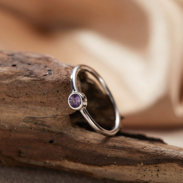Wholesale S925 Sterling Silver Crystal Geometric December Birthday Stone Ring Set With Gems For Women