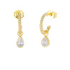 Wholesale S925 Sterling Silver Cshaped Dropshaped Zircon Earrings For Women Minimalist Style