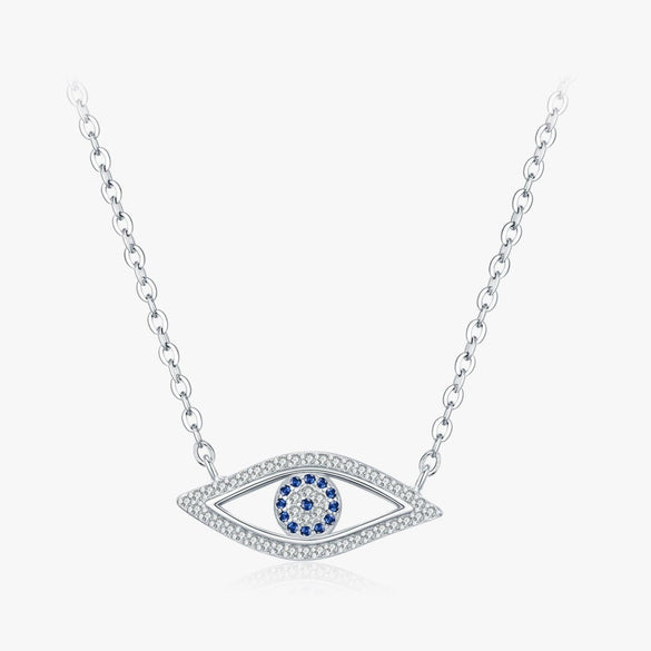 Wholesale S925 Sterling Silver Cut Out Eye Light Luxury Clavicle Necklace For Women With Electroplating