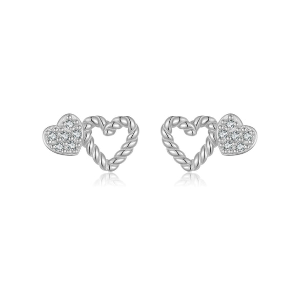 Wholesale S925 Sterling Silver Cut Out Heart Earrings For Women With Electroplating In Fashion Ol Style