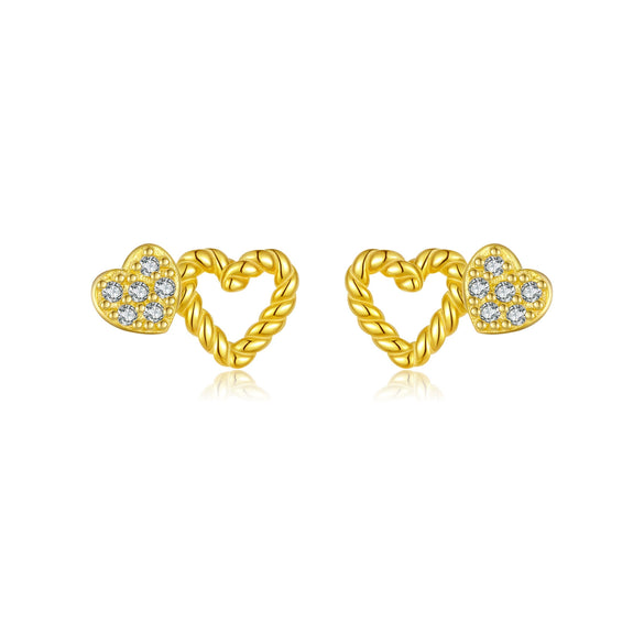 Wholesale S925 Sterling Silver Cut Out Heart Earrings For Women With Electroplating In Fashion Ol Style