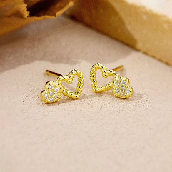 Wholesale S925 Sterling Silver Cut Out Heart Earrings For Women With Electroplating In Fashion Ol Style