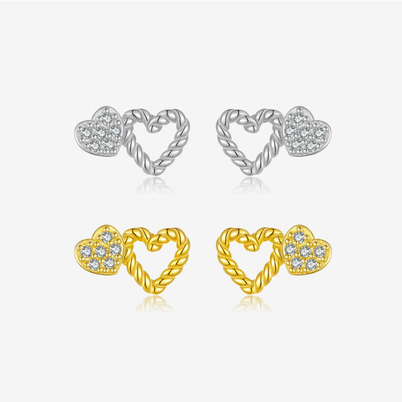 Wholesale S925 Sterling Silver Cut Out Heart Earrings For Women With Electroplating In Fashion Ol Style