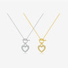 Wholesale S925 Sterling Silver Cut Out Heart Necklace With Ot Buckle Electroplated In Platinum Or 18K Gold For Women Simple High End Clavicle Chain Jewelry