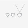 Wholesale S925 Sterling Silver Cut Out Heart Shaped Necklace And Earrings With Electroplating Cool Design Regular Chain