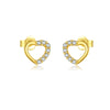 Wholesale S925 Sterling Silver Cut Out Heart Shaped Necklace And Earrings With Electroplating Cool Design Regular Chain