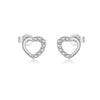 Wholesale S925 Sterling Silver Cut Out Heart Shaped Necklace And Earrings With Electroplating Cool Design Regular Chain