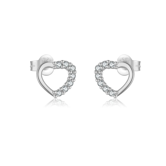 Wholesale S925 Sterling Silver Cut Out Heart Shaped Necklace And Earrings With Electroplating Cool Design Regular Chain