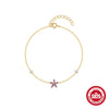 Wholesale S925 Sterling Silver Cute Flower Geometric Simple Design Electroplated Gold Plated Women's Bracelet