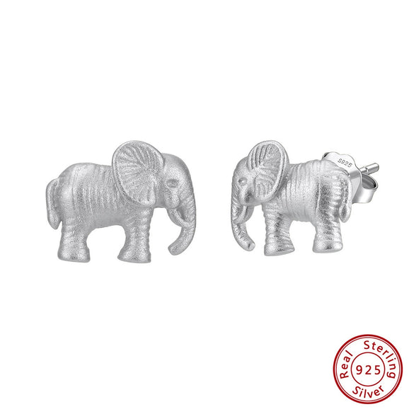 Wholesale S925 Sterling Silver Cute Geometric Animal Baby Elephant Earrings