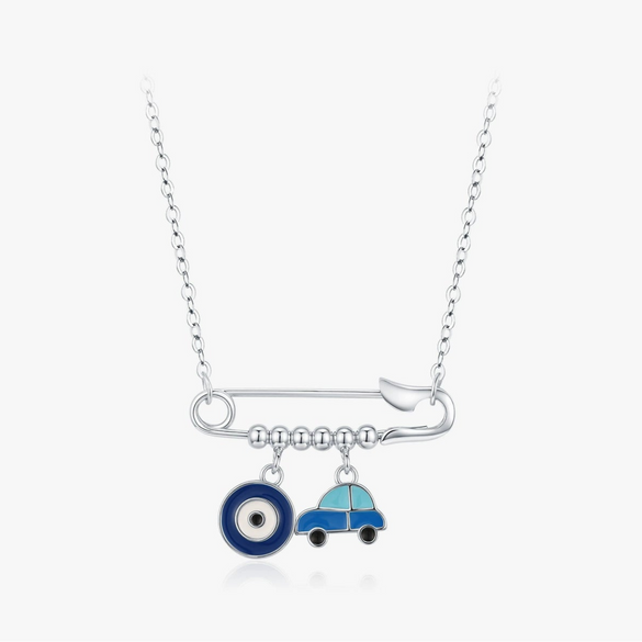 Wholesale S925 Sterling Silver Cute Ghost Big Eye Paper Clip Women's Fashion Clavicle Chain With Electroplating
