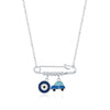 Wholesale S925 Sterling Silver Cute Ghost Big Eye Paper Clip Women's Fashion Clavicle Chain With Electroplating