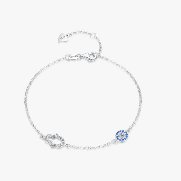 Wholesale S925 Sterling Silver Cute Micro Inlaid Gourd Eye Bracelet For Women