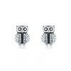 Wholesale S925 Sterling Silver Cute Owl Retro Style Women's Earrings