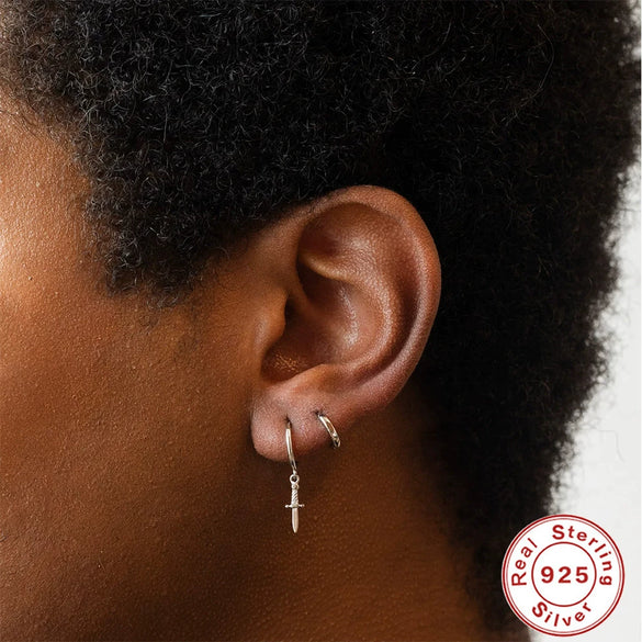 Wholesale S925 Sterling Silver Dagger Cross Devil's Eye Star Moon Pendant Earrings With Geometric Design For Women