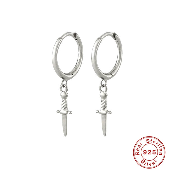 Wholesale S925 Sterling Silver Dagger Cross Devil's Eye Star Moon Pendant Earrings With Geometric Design For Women
