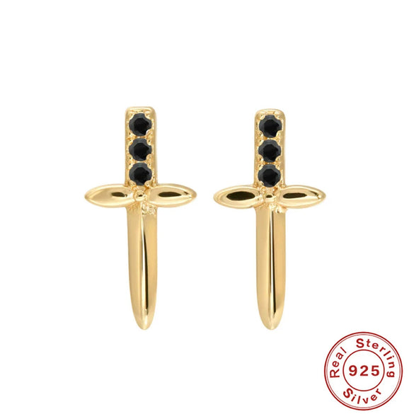 Wholesale S925 Sterling Silver Dagger Cross Devil's Eye Star Moon Pendant Earrings With Geometric Design For Women