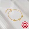 Wholesale S925 Sterling Silver Daisy Flower Geometric Style Electroplated Unisex Bracelet