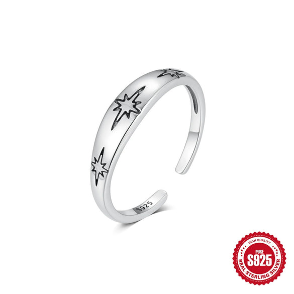 Wholesale S925 Sterling Silver Dandelion Cat's Claw Antique Retro Butterfly Design Adjustable Opening Ring For Women With Electroplating And Real Gold Plating