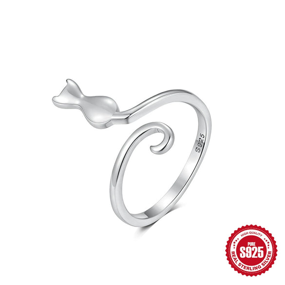 Wholesale S925 Sterling Silver Dandelion Cat's Claw Antique Retro Butterfly Design Adjustable Opening Ring For Women With Electroplating And Real Gold Plating