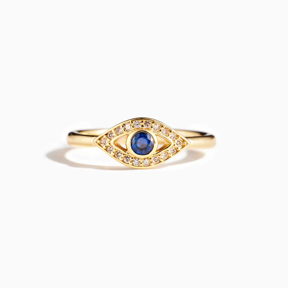 Wholesale S925 Sterling Silver Devil Evil Eyes Zircon Opening Adjustable Ring For Women With Geometric Design And Electroplating
