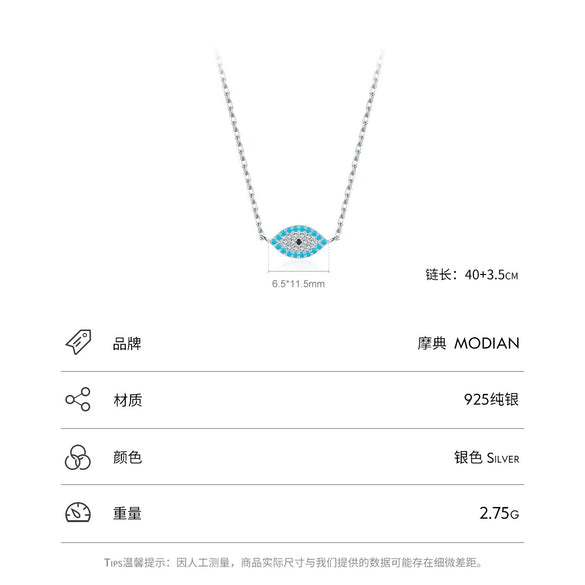 Wholesale S925 Sterling Silver Devil's Eye Light Luxury Diamond Women's Clavicle Necklace With Cross Chain