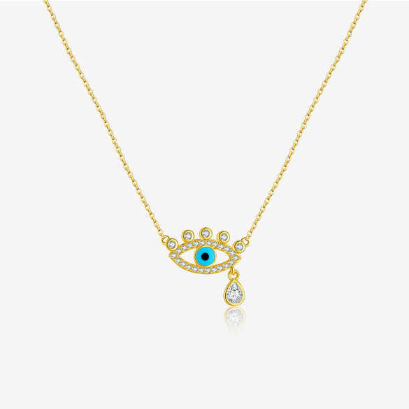 Wholesale S925 Sterling Silver Devil's Eye Necklace With Geometric Design And Electroplating Process For Women
