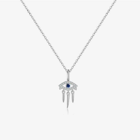Wholesale S925 Sterling Silver Devil's Eye Necklace With Geometric Design And Electroplating Process For Women