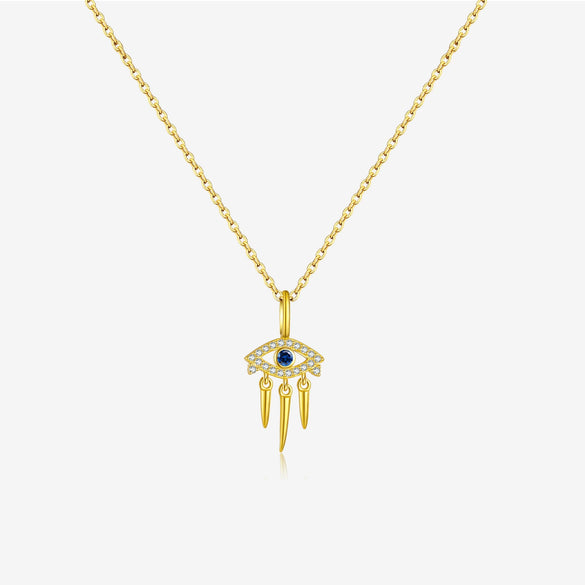 Wholesale S925 Sterling Silver Devil's Eye Necklace With Geometric Design And Electroplating Process For Women