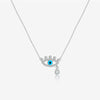 Wholesale S925 Sterling Silver Devil's Eye Necklace With Geometric Design And Electroplating Process For Women