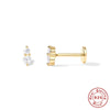 Wholesale S925 Sterling Silver Devil's Eye Snake Smiling Face Flat Head Internal Thread Puncture Cartilage Ear Nail Ear Bone Nail With Geometric Design And Electroplating For Women
