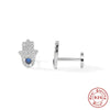 Wholesale S925 Sterling Silver Devil's Eye Snake Smiling Face Flat Head Internal Thread Puncture Cartilage Ear Nail Ear Bone Nail With Geometric Design And Electroplating For Women