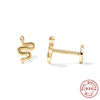 Wholesale S925 Sterling Silver Devil's Eye Snake Smiling Face Flat Head Internal Thread Puncture Cartilage Ear Nail Ear Bone Nail With Geometric Design And Electroplating For Women