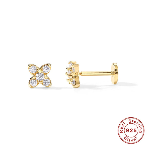 Wholesale S925 Sterling Silver Devil's Eye Snake Smiling Face Flat Head Internal Thread Puncture Cartilage Ear Nail Ear Bone Nail With Geometric Design And Electroplating For Women