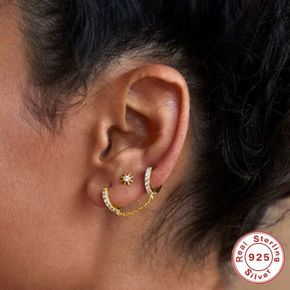 Wholesale S925 Sterling Silver Devil's Eye Snake Smiling Face Flat Head Internal Thread Puncture Cartilage Ear Nail Ear Bone Nail With Geometric Design And Electroplating For Women