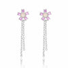 Wholesale S925 Sterling Silver Diamond Flower Tassel Earrings For Women