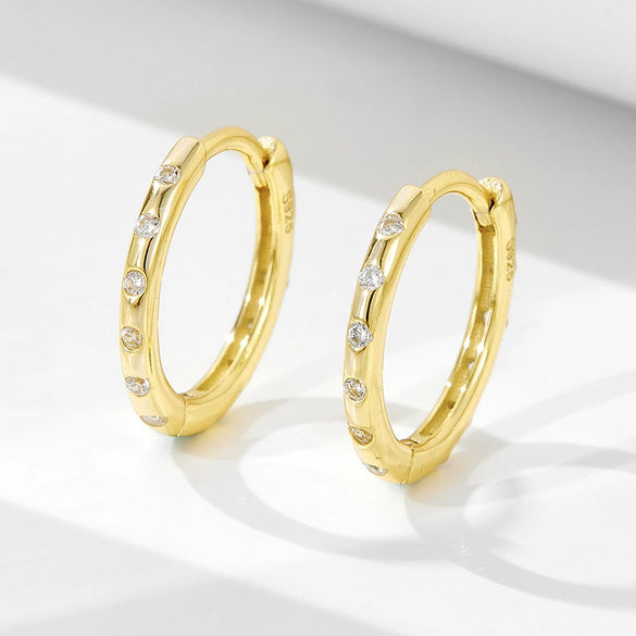 Wholesale S925 Sterling Silver Diamond Geometric Circle Earrings For Women