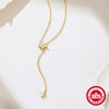 Wholesale S925 Sterling Silver Diamondencrusted Bawang Star Yshaped Dipper Clavicle Chain With Oshaped Chain Electroplated Necklace For Women