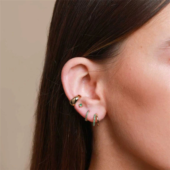 Wholesale S925 Sterling Silver Distinctive Creative Double Layer Geometric Earrings With Ear Buckle Light Luxury Style